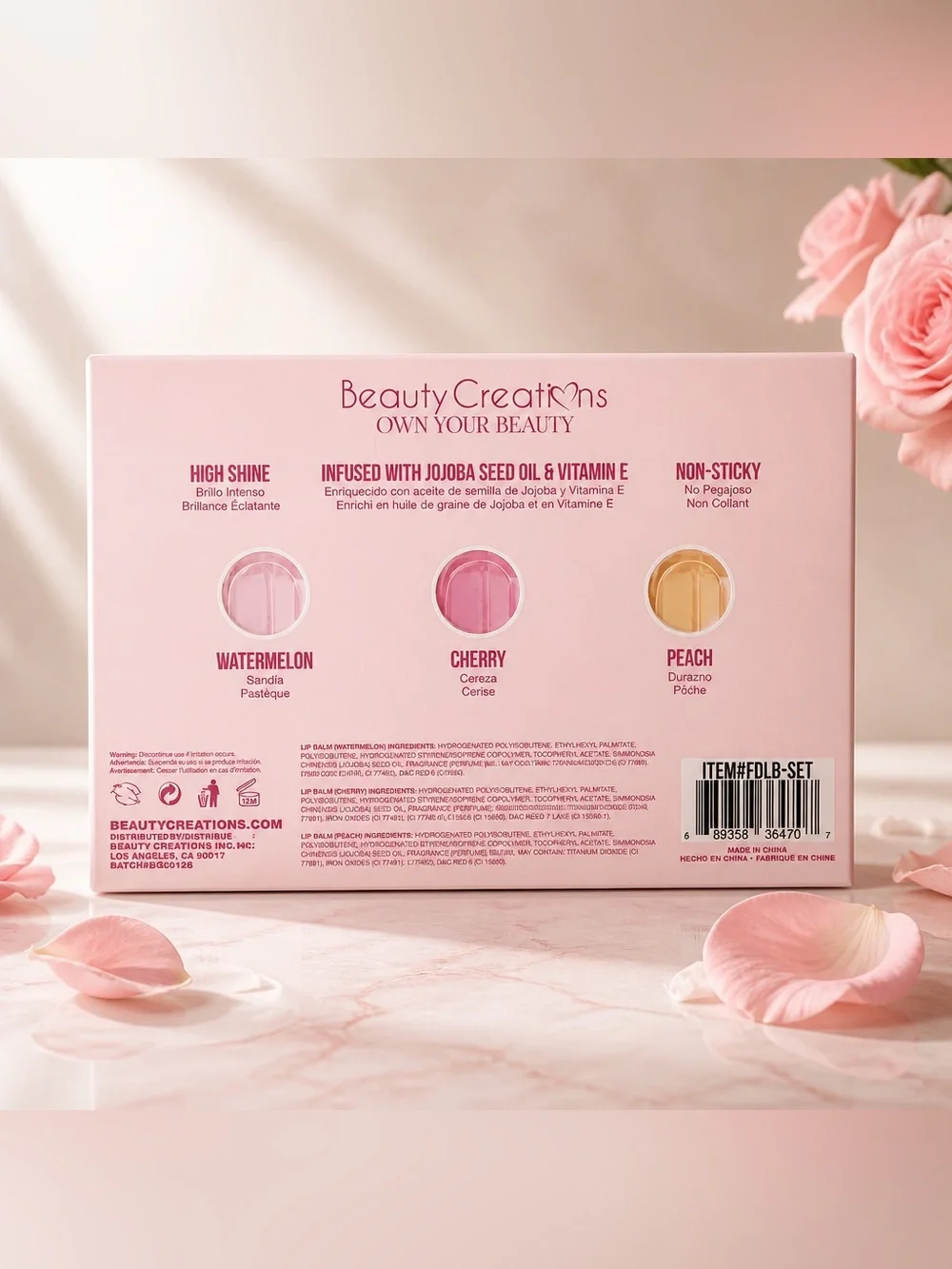 Beauty Creations Fruity Dose Lip Balm Trio Keychain Set NWT